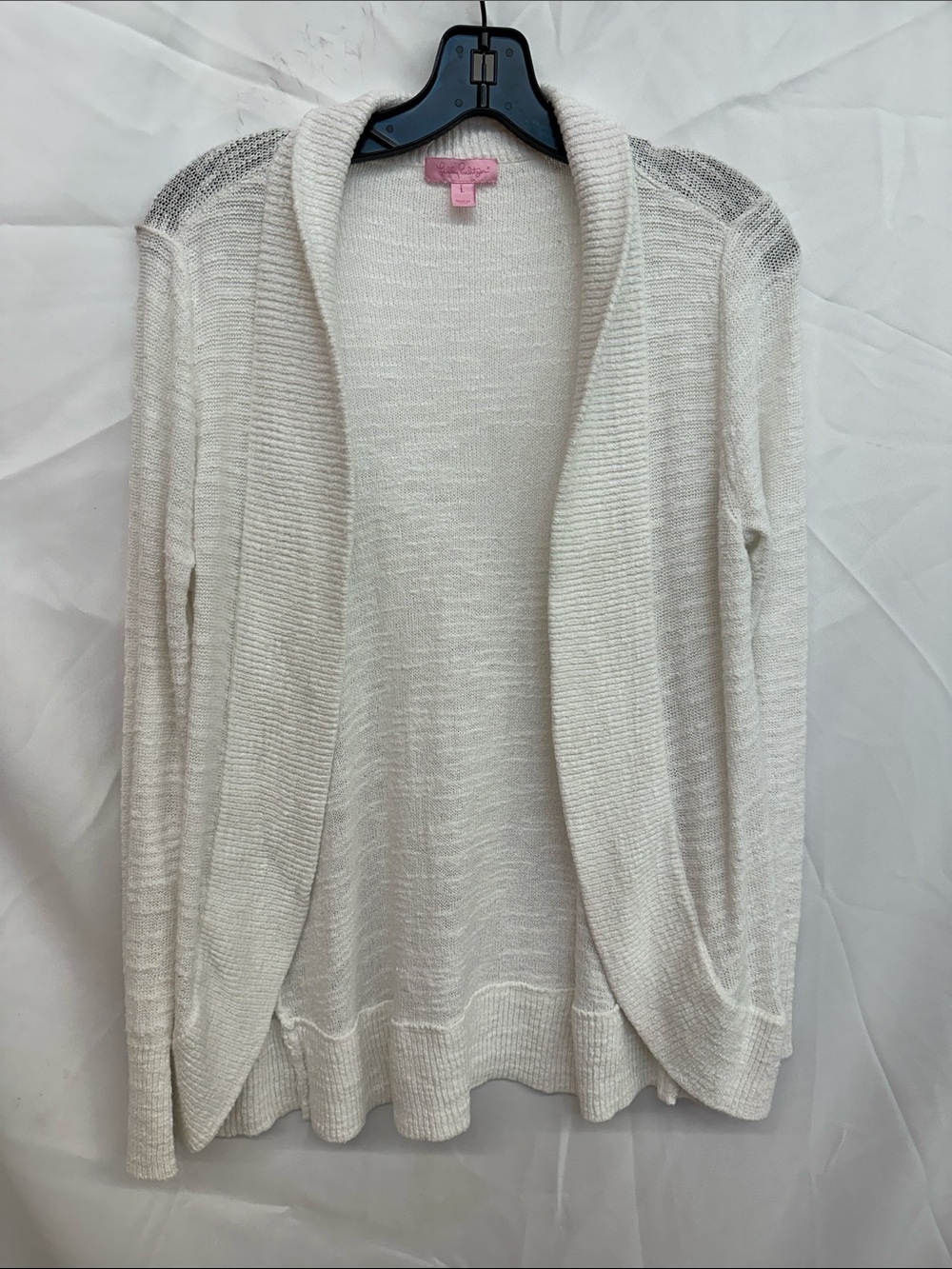Lilly Pulitzer Cream Open-Front Lightweight Cardigan